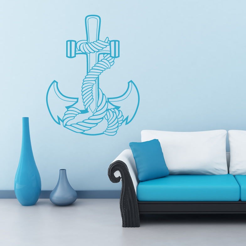Rope Anchor Ship Nautical Wall Stickers Wall Art Decal Transfers