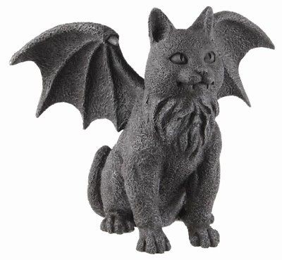   CAT GARGOYLE STATUE PAPERWEIGHT DESKTOP FIGURINE FELINE STONE GUARDIAN