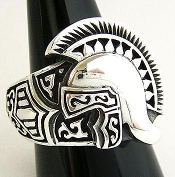 heavy spartan warrior helmet sterling silver ring 11 75 from thailand 