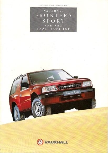 Vauxhall Frontera Sport 1994 UK Market Sales Brochure 2.0i Hardtop 