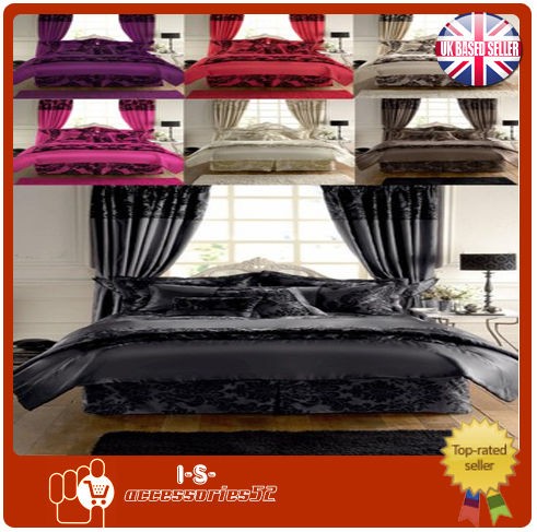   Damask Armask Duvet Cover Set Bedspread Cushions Double King Super Kin