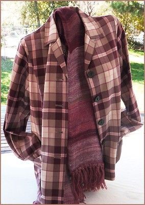 PENDLETON WOOLEN MILLS ~ SUSAN G. KOMAN PLAID 49er Jacket M ~ PINK 