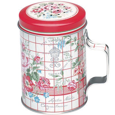 GREENGATE FLOUR SHAKER TIN DREDGER WINTER GARDEN FLORAL NEW