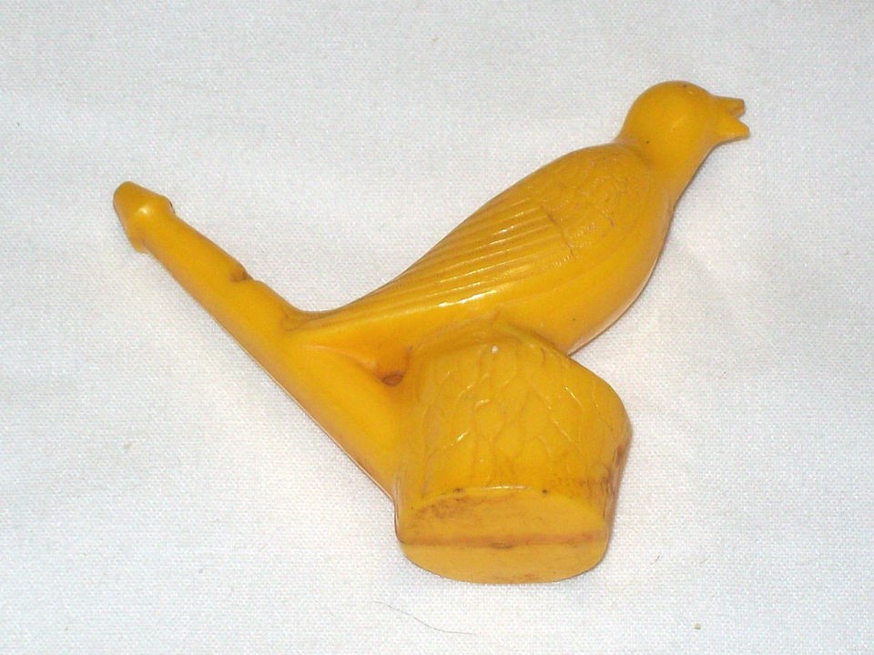 vintage yellow plastic bird whistle  5 99