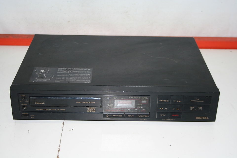 vintage sansui model cd v550r single disc cd player tested