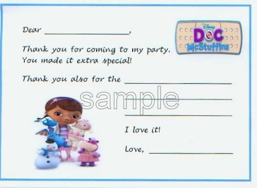 10 disney s doc mcstuffins fill in thank you cards