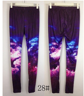 Womens Art Design Sexy Starry Universe Galaxy Printed Leggings Tights 