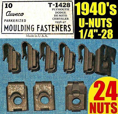   OLD U NUTS 1940s 40s FENDER, MOLDING TRIM NUT 1/4 28 Fine THREAD