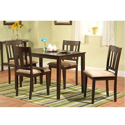 Stratton 5 Piece Dining Room Table Seat Chair Eating Dinner Espresso 