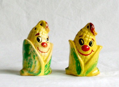 antique salt and pepper shakers corn cob couple japan time