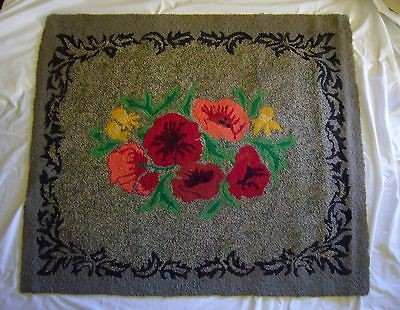 vintage american wool hooked rug  45 00