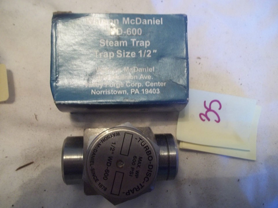 NEW IN BOX WATSON MCDANIEL WD 600 STEAM TRAP TRAP SIZE 1/2 (D6)