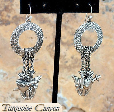 Navajo Native American Sterling Silver Earrings by Juan Willie SKU 