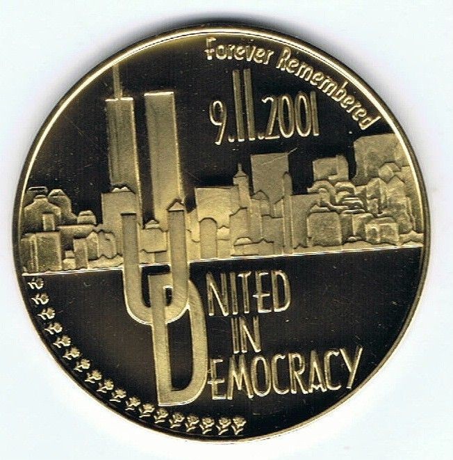 sep 11 2001 twin towers memorial medal 31 1g gold