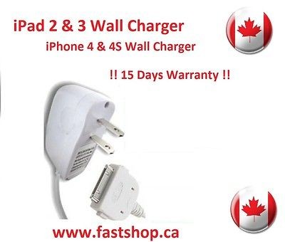 NEW Rapid Wall Travel Charger for iPad 2 & 3 iPhone 4 4S iPod Classic 