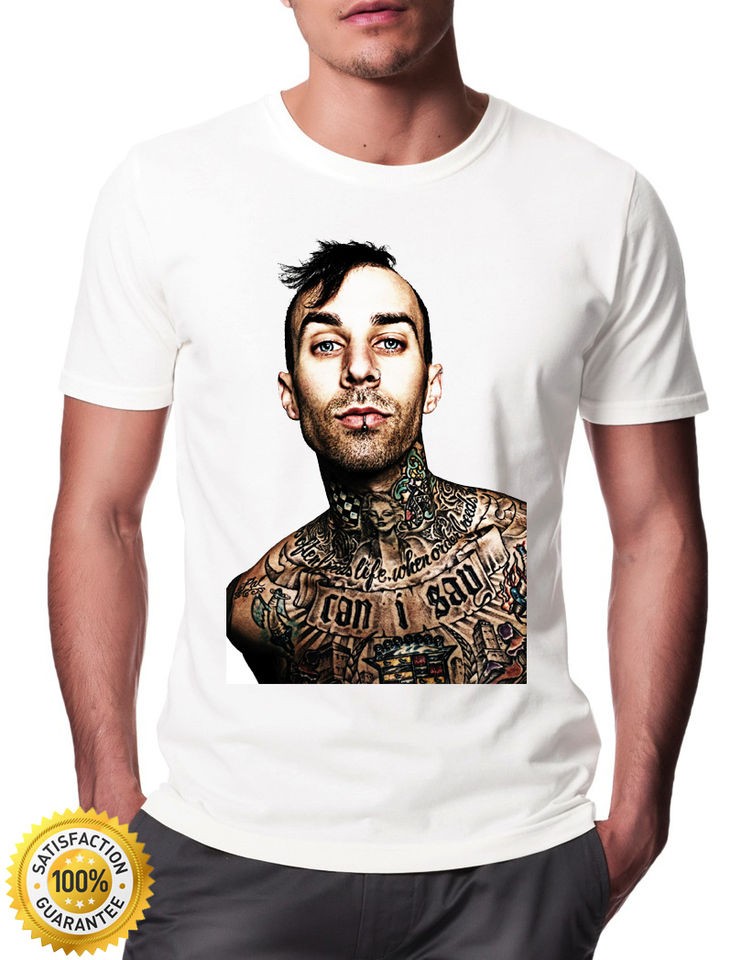 Travis Barker Blink 182 Punk Rock Tatoo Jersey T   Shirt Mens Womens