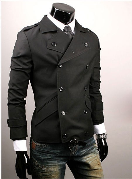 2012 new men down coat sports boy trench 3size black h1231