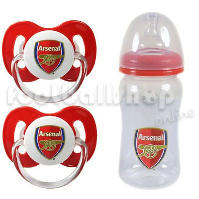 arsenal fc 2 dummies soothers free feeding bottle from united