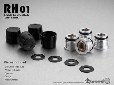   RH01 Black Wheel Hub SCX10 Tundra Hilux Honcho Crawler Pajero