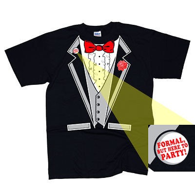 tuxedo t shirt black classic formal vegas party