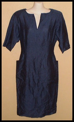 ungaro 100 % flax linen sheath dress 38 4 made in italy