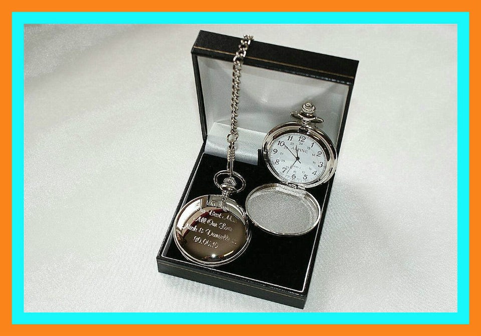 engraved pocket watch best man usher page boy dad gift