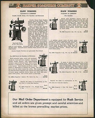 1923 AD C&L Clayton & Lambert Blow Torch Gas Gasoline Kerosene 208 