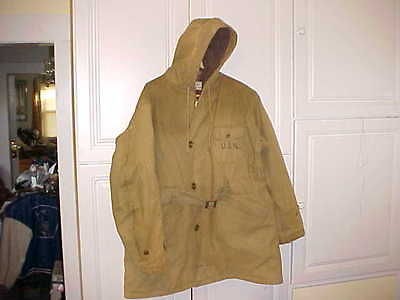 RARE N 1 VINTAGE US NAVY WW II ALPACA WINTER PARKA SIZE 44 DECK JACKET 