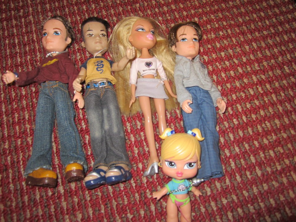 lot of 5 bratz dolls cloe baby 3 boys time