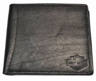 HARLEY DAVIDSON® MENS BI FOLD LEATHER BAR & SHIELD DRESS WALLET HD951 