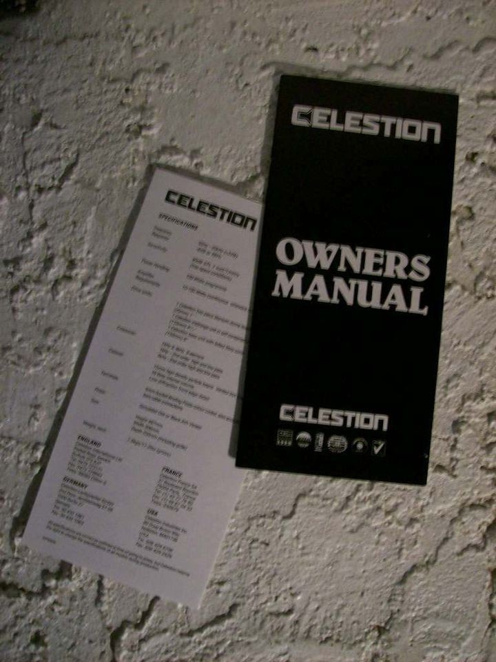 ORIGINAL CELESTION 9 SPEAKER MANUAL   not a copy   my lot#248