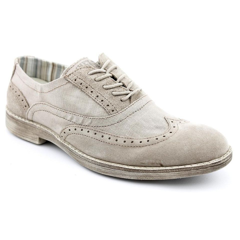 Hey Dude Vinci Mens Size 10.5 Beige Textile Oxfords Shoes EU 44