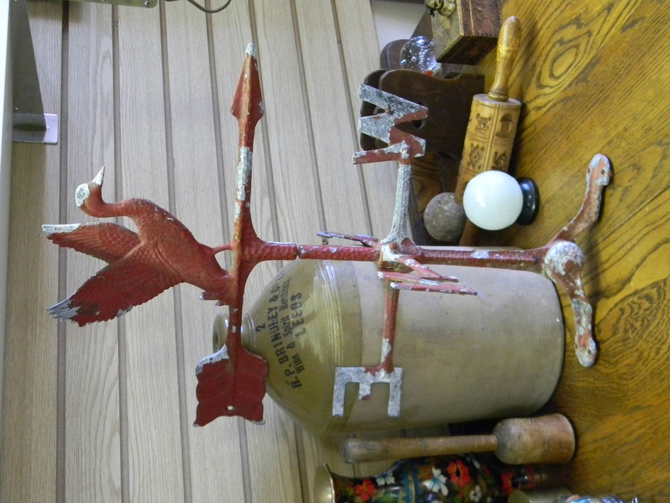   / Vintage / Antique Aluminum Flying Duck Weathervane Red Paint (NP