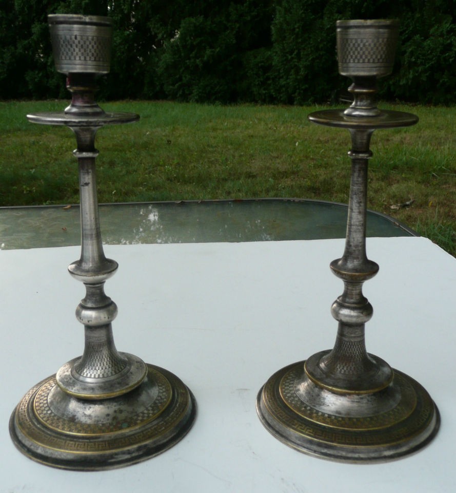   PRE REVOLUTION JUDAICA CANDLESTICKS NORBLIN& CO , GALW WARSZAWA