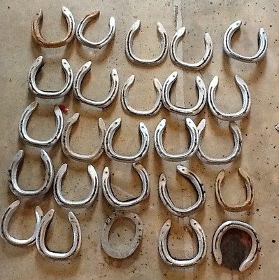 25 Used Aluminum Horseshoes, Great For Decor Crafts Metal Work