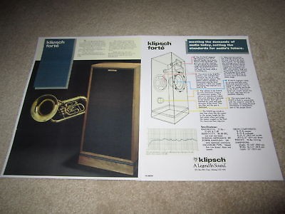 klipsch forte speaker ad specs info article 2 pgs time