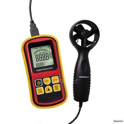 Anemometer Wind Speed Meter Thermometer 0~45m/s Velocity °C / °F Bar 