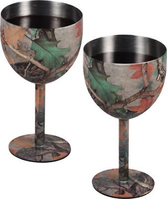 realtree camo wine glasses set of two stainless steel time