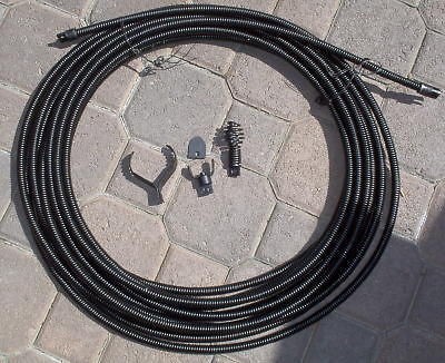   SNAKE CABLE 75FTw/ DRAIN BITS AUGERS CUTTERS KINK FREE INTER SS WIRE