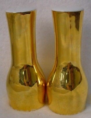 ROYAL WORCESTER china LUSTRE GOLD pattern SALT & PEPPER SHAKER Set