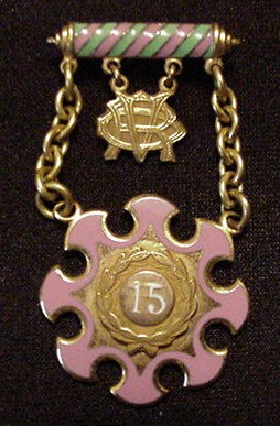   Organization REBEKAHS PIN 15 YEARS enameled Medal pin BALFOUR MINT