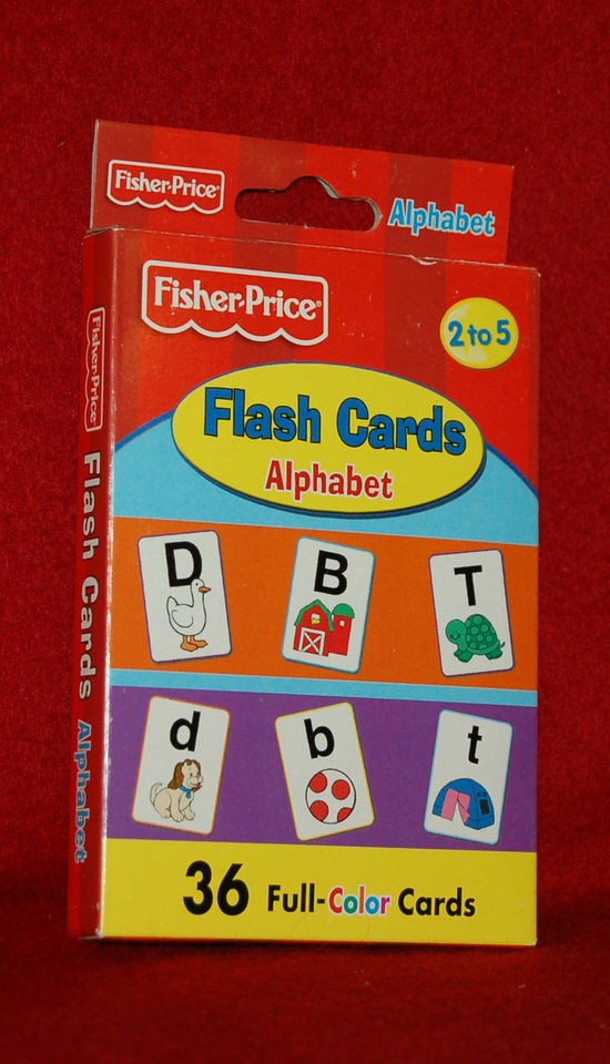 FISHER PRICE   ALPHABET FLASH CARDS   36 FULL COLOR EASY TO READ CARDS 