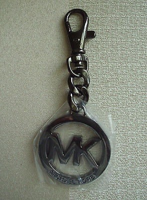 MICHAEL KORS Gunmetal Pewter Key Chain Fob Hang Tag Charm NWOT