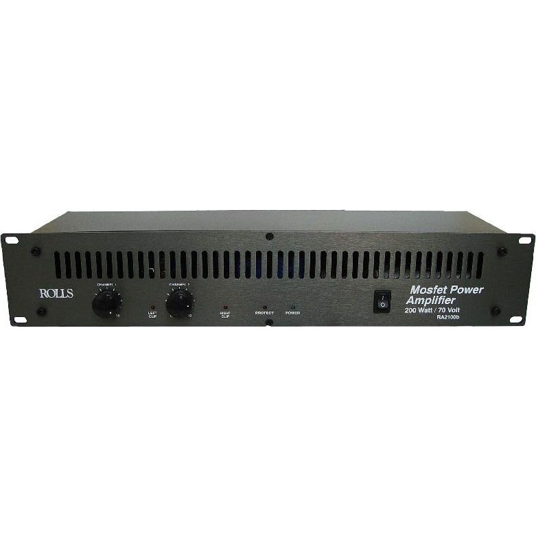 Rolls RA2100B 200 Watt 70 Volt Power Amp 2U New WIRELESSSOUNDS