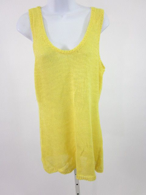 360 Sweater Yellow Knit Tank Top Sweater Sz M