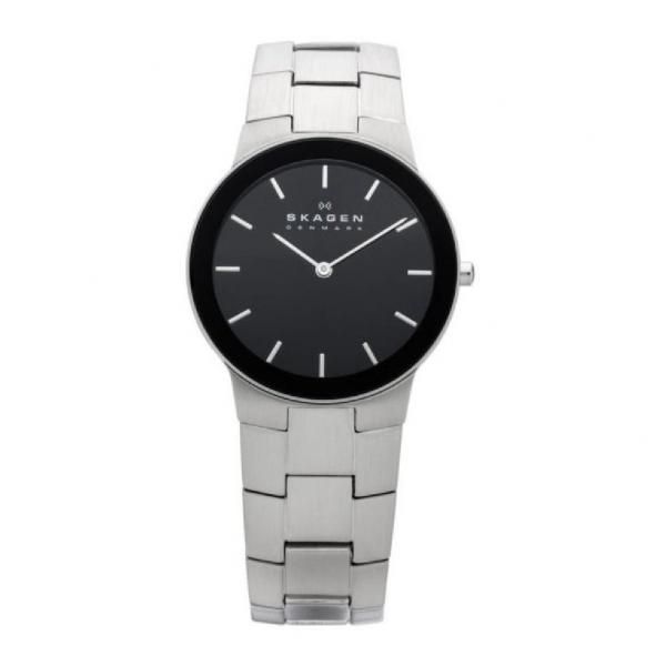 Skagen Black Dial Stainless Steel Mens Watch 430LSXB1