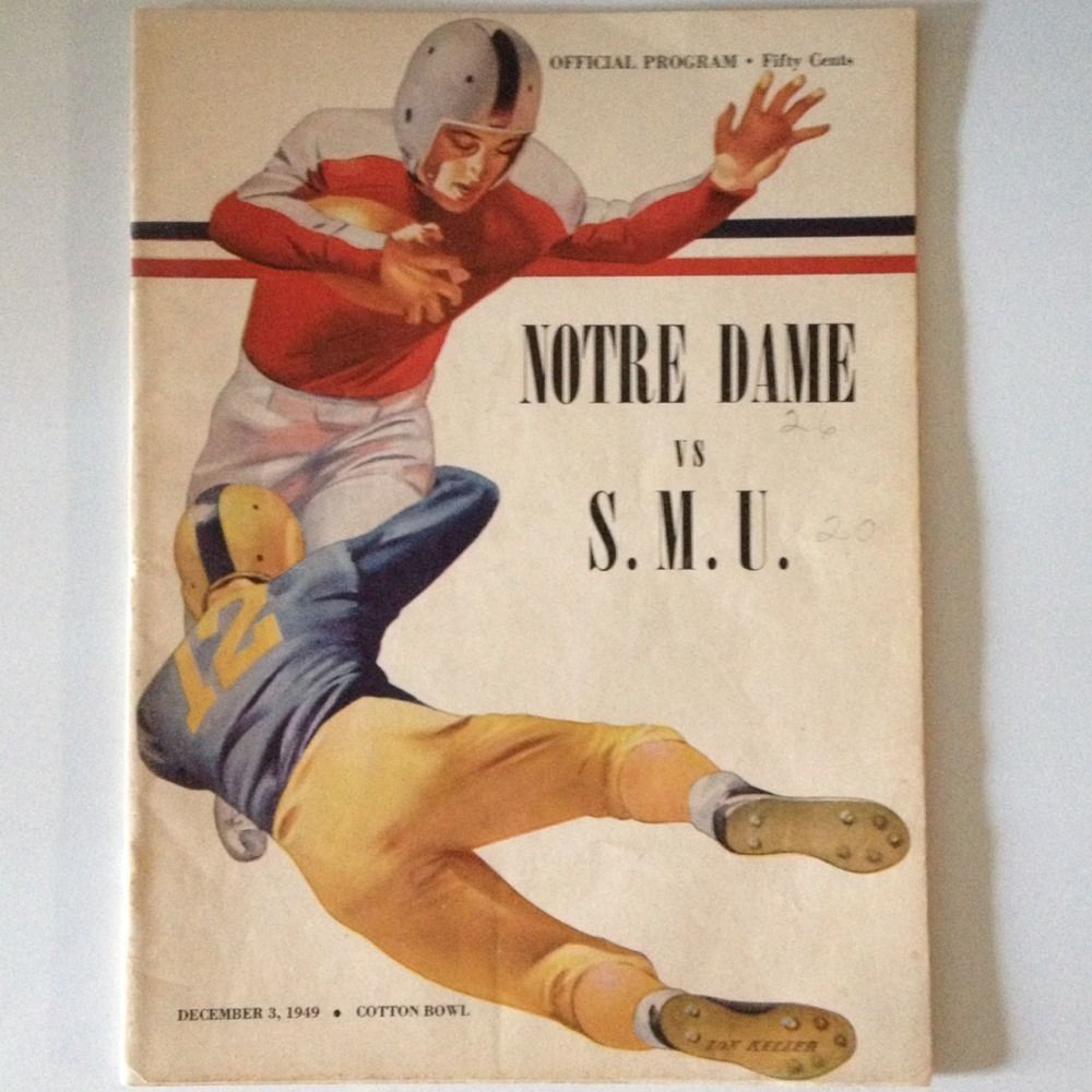    Notre Dame vs SMU Football Program Doak Walker Kyle Rote Frank Leahy