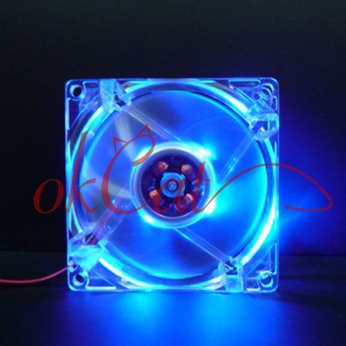 80mm fans 4 led blue for computer pc case cooling