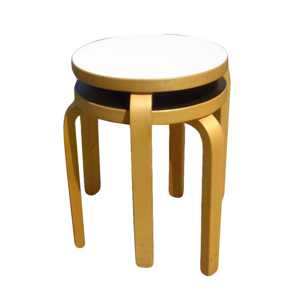 Alvar Aalto Artek Stacking Bentwood Side Table Stools