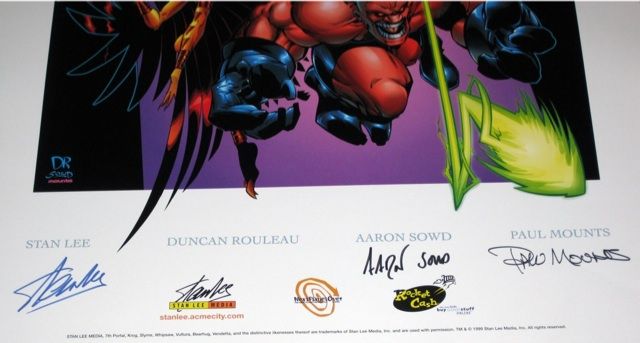   stan lee media 1999 signed by stan lee aaron sowd paul mounts 15 1 2 x